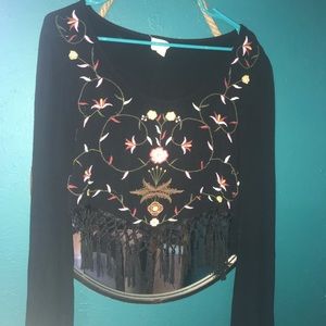 Embroidered LA hearts crop top